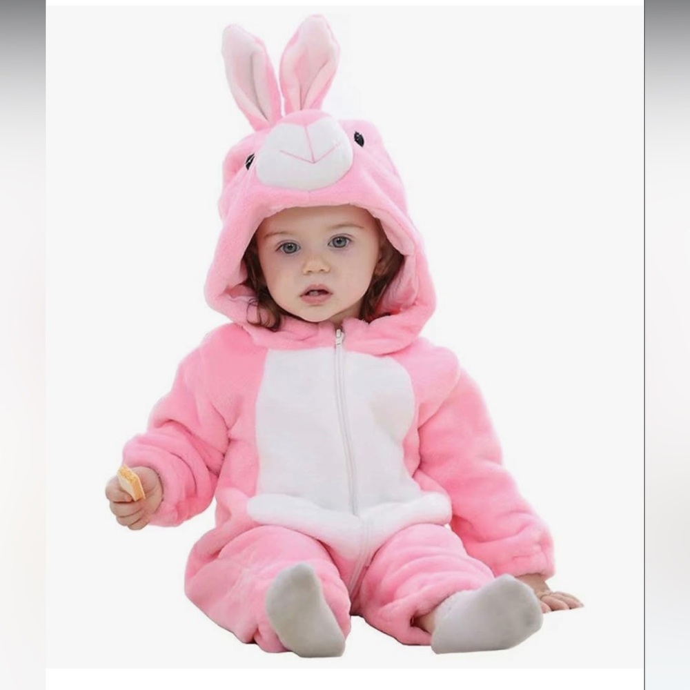 Pink bunny baby costume